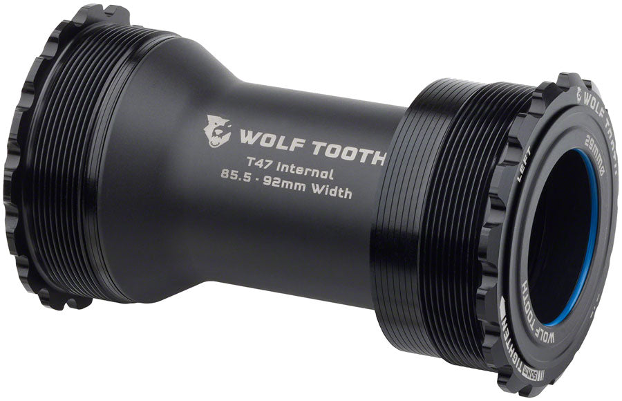 Wolf Tooth Bottom Bracket - T47 Inboard, 85.5/92mm, For 29mm Spindle, Black MPN: WBB-T47I-29-BLK UPC: 810159401425 Bottom Brackets T47 Internal Bottom Brackets