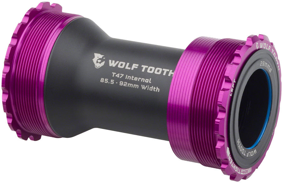 Wolf Tooth Bottom Bracket - T47 Inboard, 85.5/92mm, For 29mm Spindle, Ultraviolet Purple