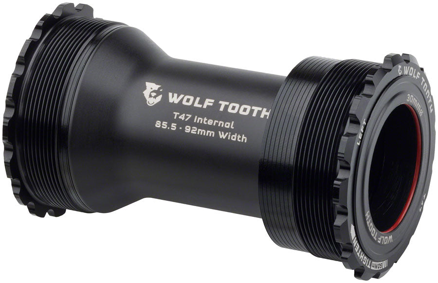 Wolf Tooth Bottom Bracket - T47 Inboard, 85.5/92mm, For 30mm Spindle, Black MPN: WBB-T47I-30-BLK UPC: 810159401463 Bottom Brackets T47 Internal Bottom Brackets