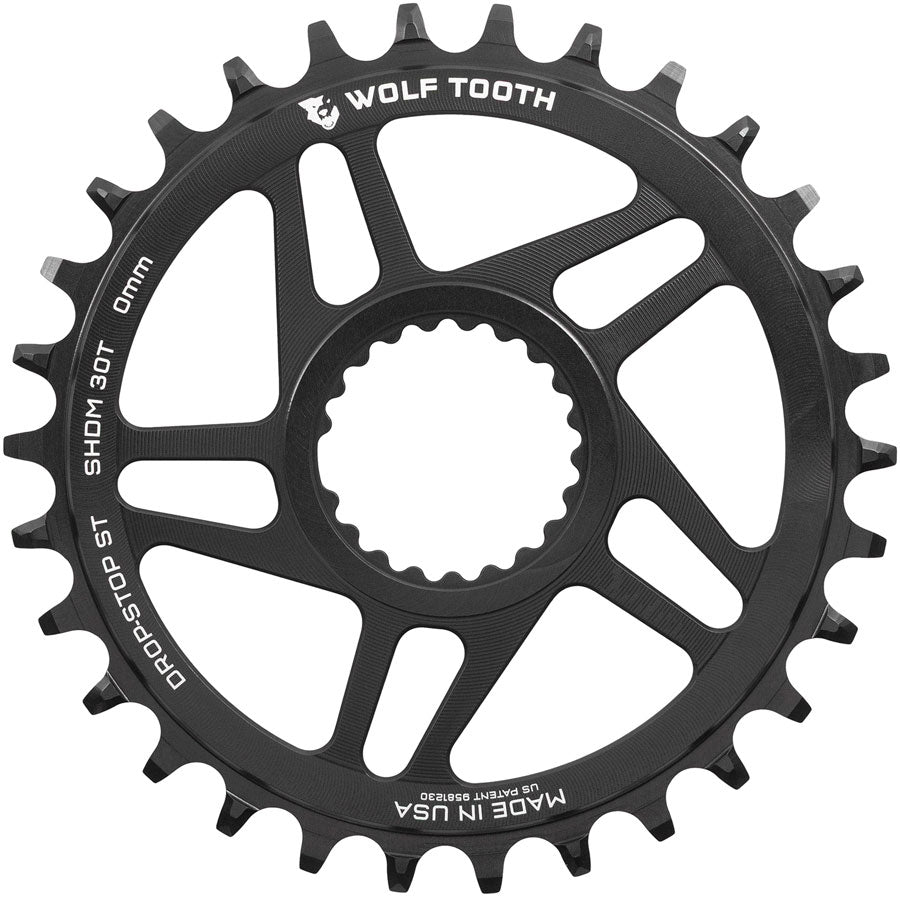 Wolf Tooth Direct Mount Chainring - 30t, Shimano Direct Mount, 0mm Offset, Drop-Stop ST, Requires 12-Speed HG+ Chain, MPN: SHDM-R-S-00F-30 UPC: 810159402712 Direct Mount Chainrings Shimano Direct Mount Chainring for Hyperglide+ Chain
