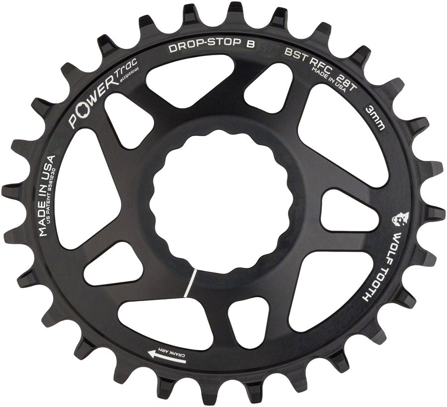 Wolf Tooth Elliptical Direct Mount Chainring - 28t, RaceFace/Easton CINCH Direct Mount, Drop-Stop B, For Boost Cranks, MPN: OVAL-RFC28-BST-B UPC: 810006808056 Direct Mount Chainrings Elliptical RaceFace / Easton CINCH Direct Mount Mountain Chainrings