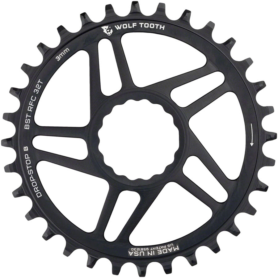 Wolf Tooth Direct Mount Chainring - 32t, RaceFace/Easton CINCH Direct Mount, Drop-Stop B, For Boost Cranks, 3mm Offset,