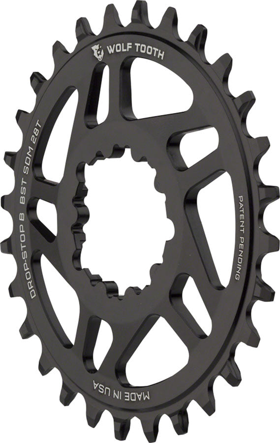 未使用 WolfTooth Drop-Stop B 42T SRAM 3bolt Wolf Tooth Direct Mount Chainring - 28t, SRAM Direct Mount, Drop