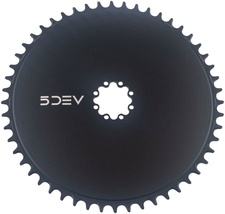 5DEV Aero Direct Mount Chainring - 52t, 8-Bolt, 7mm Offset, Aluminum, Black MPN: CRD-T8-52-01 UPC: 850058721743 Direct Mount Chainrings Aero Direct Mount Chainring