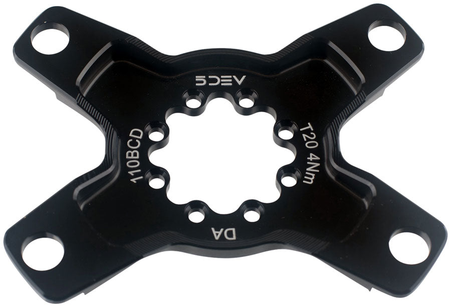 5DEV RGXC Crank Spider - 8-Bolt, Asymmetric 110 BCD, Aluminum, For use with Dura-Ace 12-Speed Chainrings, Black MPN: S-110BCD-8B UPC: 850058721910 Crank Spider 8-Bolt Crank Spider
