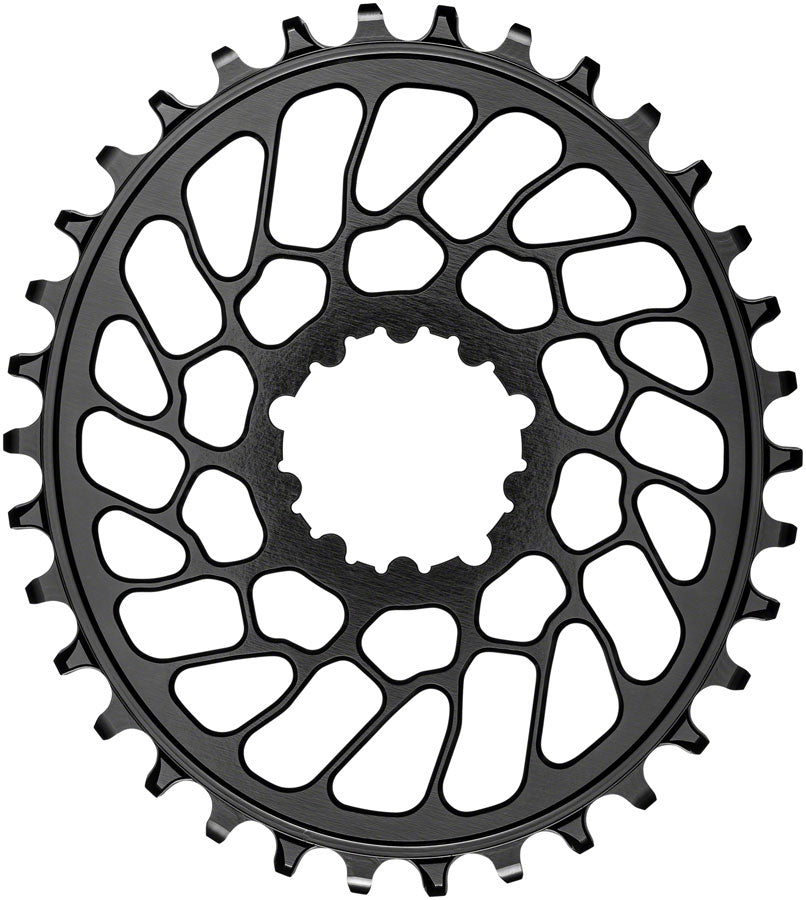 absoluteBLACK Oval Narrow-Wide Direct Mount Chainring - 34t, SRAM 3-Bolt Direct Mount, 0mm Offset, Black MPN: SRBB30OV34BK Direct Mount Chainrings Oval Direct Mount Chainring for SRAM 3-Bolt Cranks