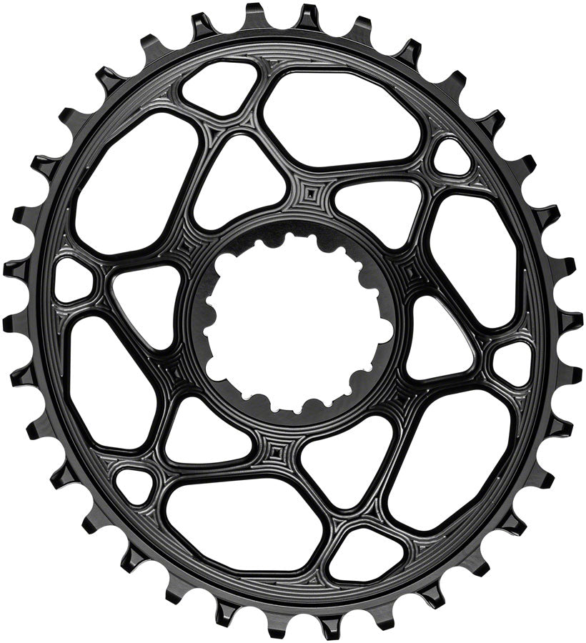 absoluteBLACK Oval Narrow-Wide Direct Mount Chainring - 34t, SRAM 3-Bolt Direct Mount, 3mm Offset, Black MPN: SROVBOOST34BK Direct Mount Chainrings Oval Direct Mount Chainring for SRAM 3-Bolt Cranks