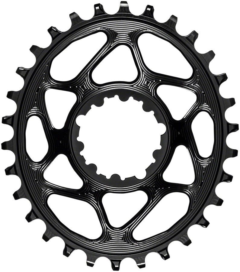 absoluteBLACK Oval Narrow-Wide Direct Mount Chainring - 30t, SRAM 3-Bolt Direct Mount, 6mm Offset, Black MPN: SROV30BK Direct Mount Chainrings Oval Direct Mount Chainring for SRAM 3-Bolt Cranks