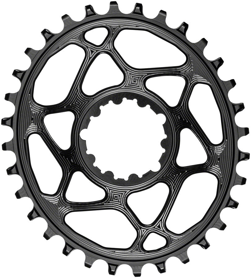 absoluteBLACK Oval Narrow-Wide Direct Mount Chainring - 32t, SRAM 3-Bolt Direct Mount, 6mm Offset, Black MPN: SROV32BK Direct Mount Chainrings Oval Direct Mount Chainring for SRAM 3-Bolt Cranks