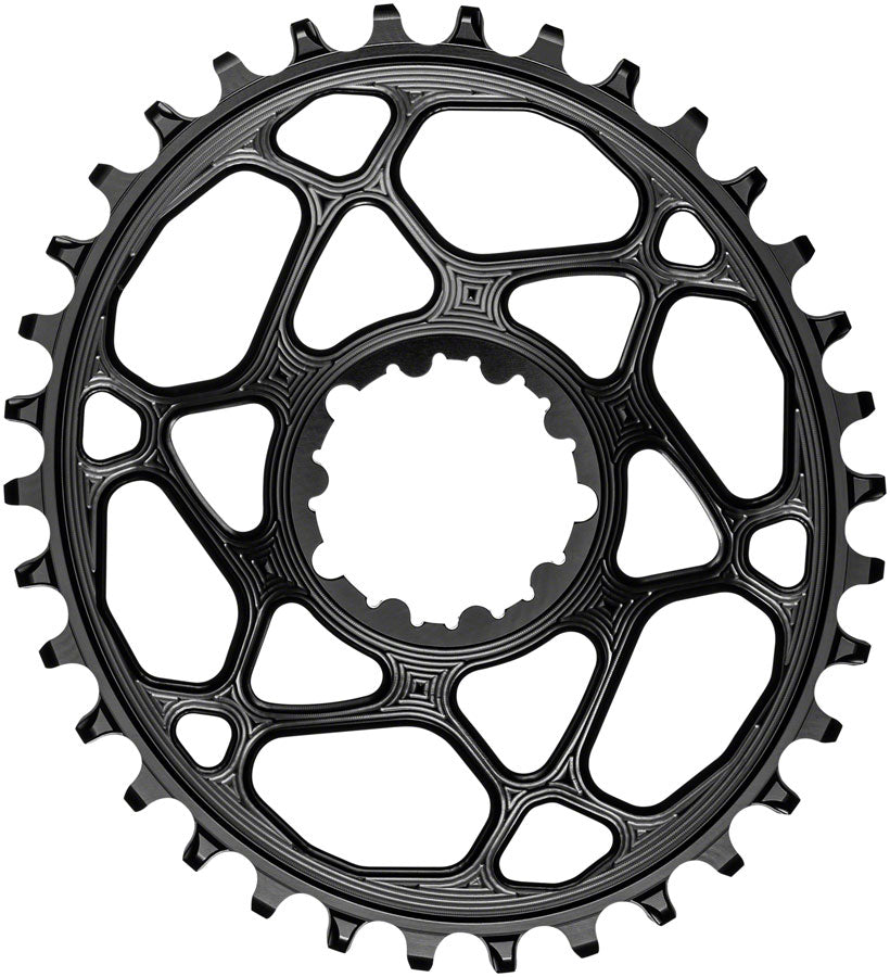 absoluteBLACK Oval Narrow-Wide Direct Mount Chainring - 34t, SRAM 3-Bolt Direct Mount, 6mm Offset, Black MPN: SROV34BK Direct Mount Chainrings Oval Direct Mount Chainring for SRAM 3-Bolt Cranks