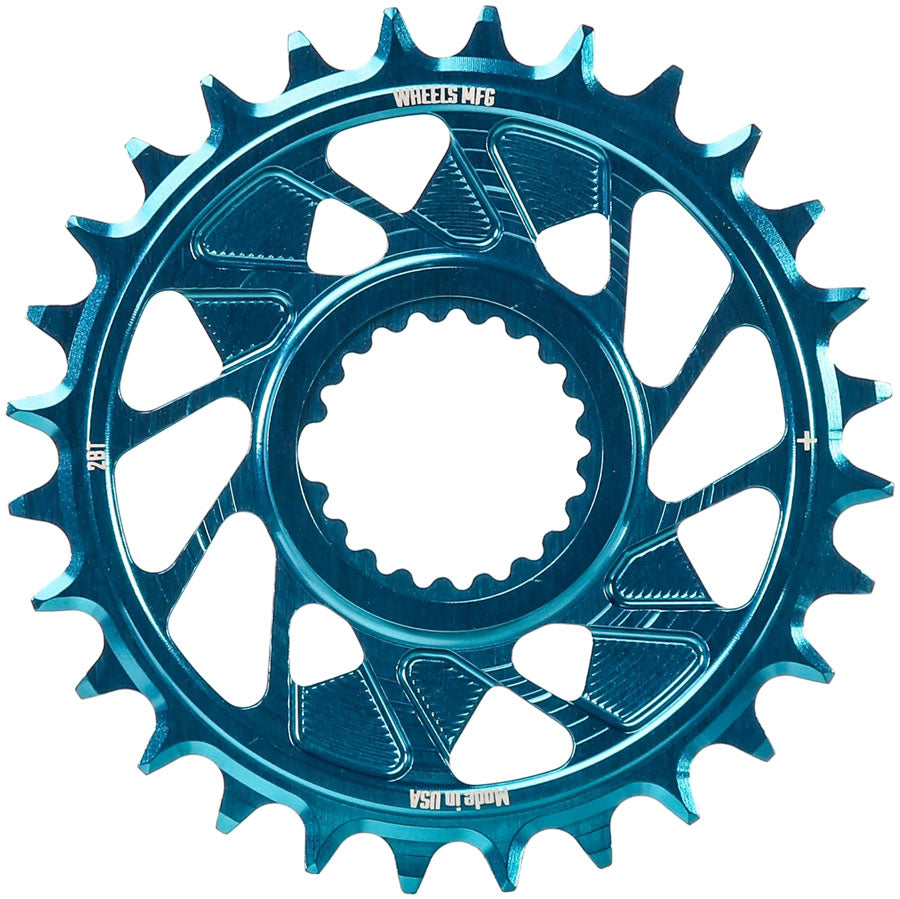 Wheels Manufacturing Direct Mount Chainring - 28t, Shimano Direct Mount, 1.5mm Outboard Offset, HG+ Chain Compatible,