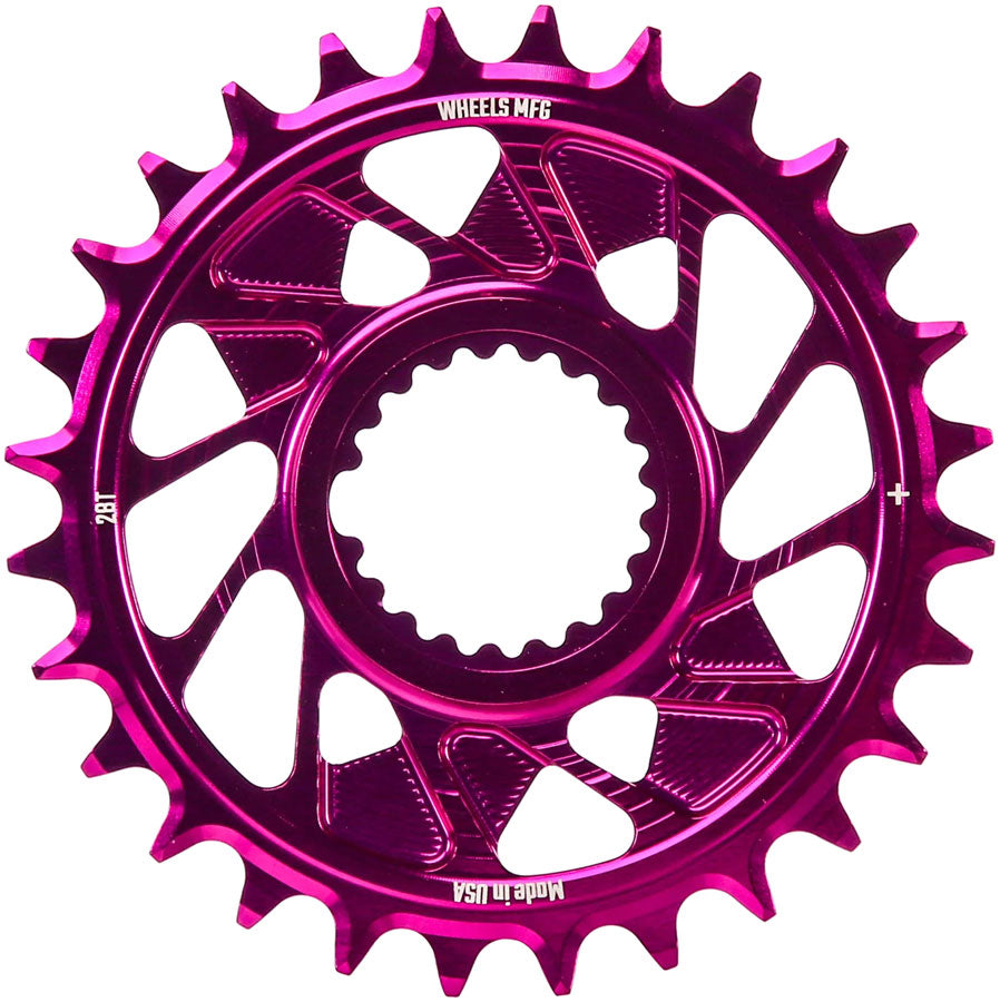 Wheels Manufacturing Direct Mount Chainring - 28t, Shimano Direct Mount, 1.5mm Outboard Offset, HG+ Chain Compatible,