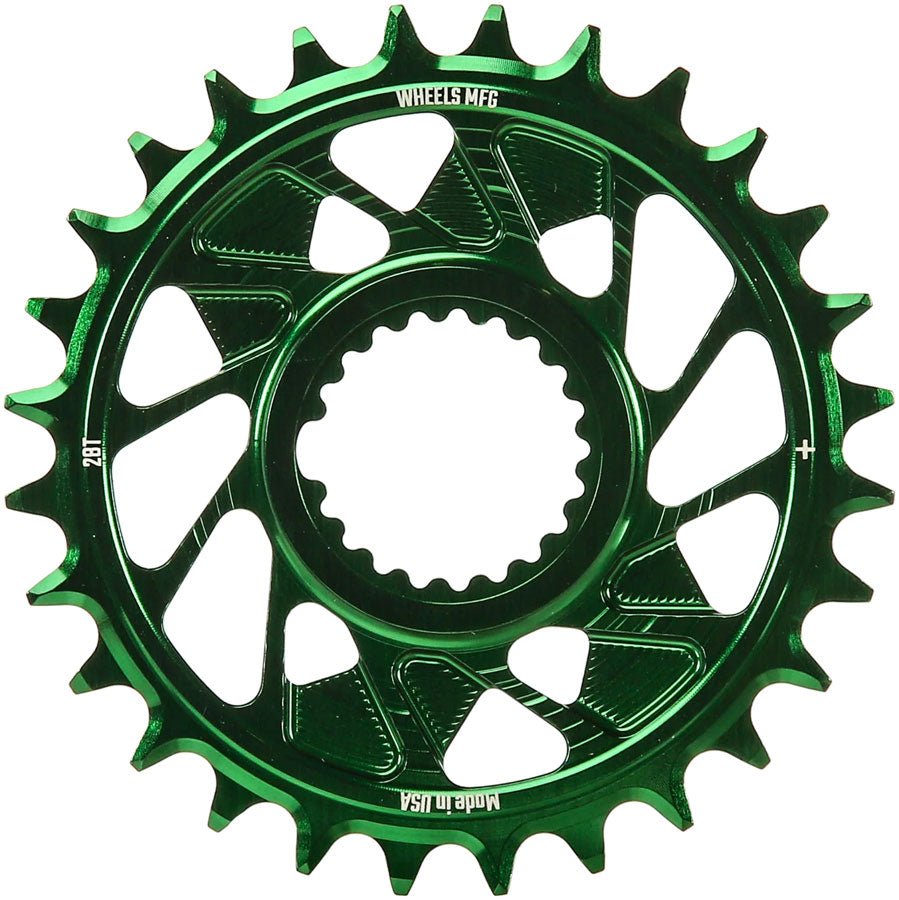 Wheels Manufacturing Direct Mount Chainring - 28t, Shimano Direct Mount, 1.5mm Outboard Offset, HG+ Chain Compatible, MPN: CR-SH12+15-28-9 UPC: 810124714697 Direct Mount Chainrings Shimano Direct Mount Hyperglide+ Chain Compatible Chainring