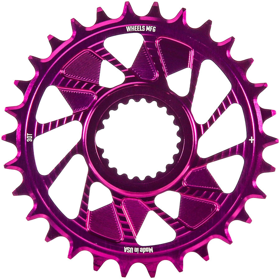 Wheels Manufacturing Direct Mount Chainring - 30t, Shimano Direct Mount, 1.5mm Inboard Offset, HG+ Chain Compatible,