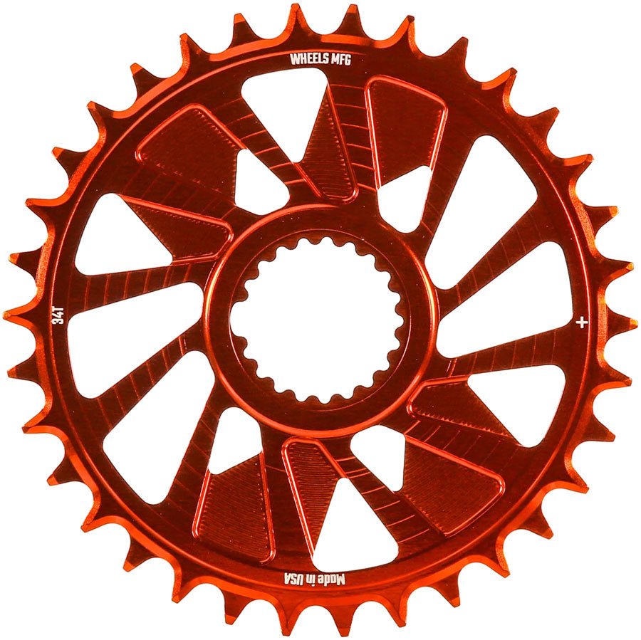 Wheels Manufacturing Direct Mount Chainring - 34t, Shimano Direct Mount, 1.5mm Outboard Offset, HG+ Chain Compatible,