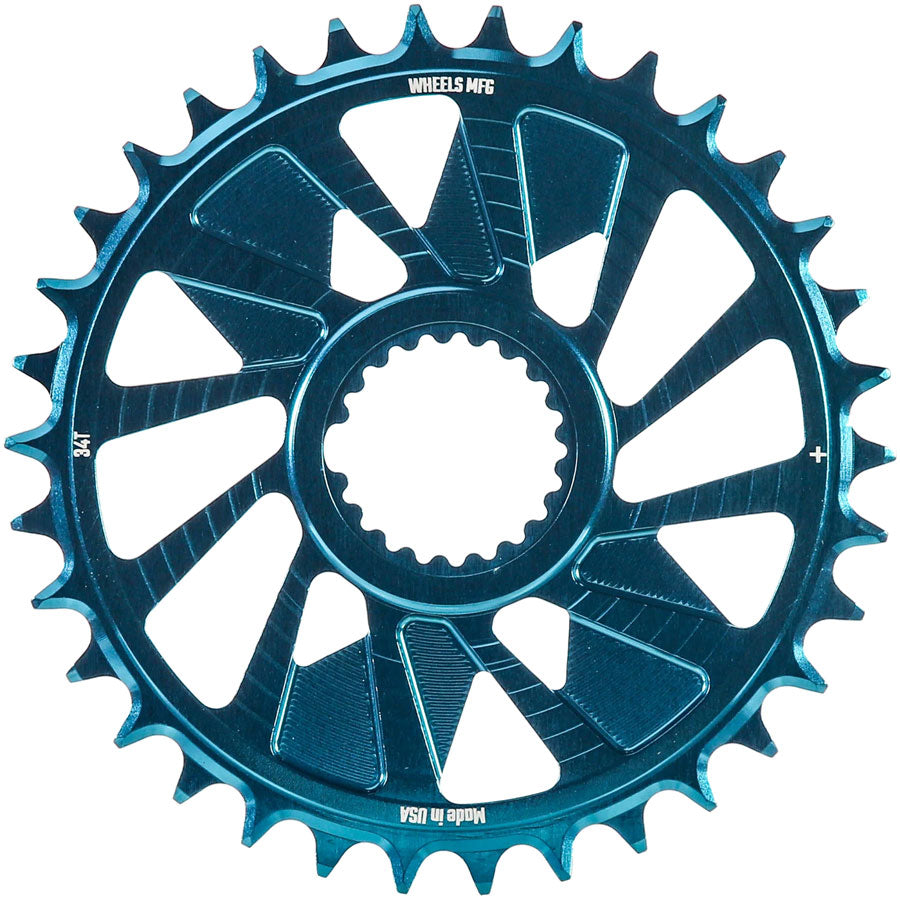 Wheels Manufacturing Direct Mount Chainring - 34t, Shimano Direct Mount, 1.5mm Outboard Offset, HG+ Chain Compatible, MPN: CR-SH12+15-34-5 UPC: 810124714871 Direct Mount Chainrings Shimano Direct Mount Hyperglide+ Chain Compatible Chainring