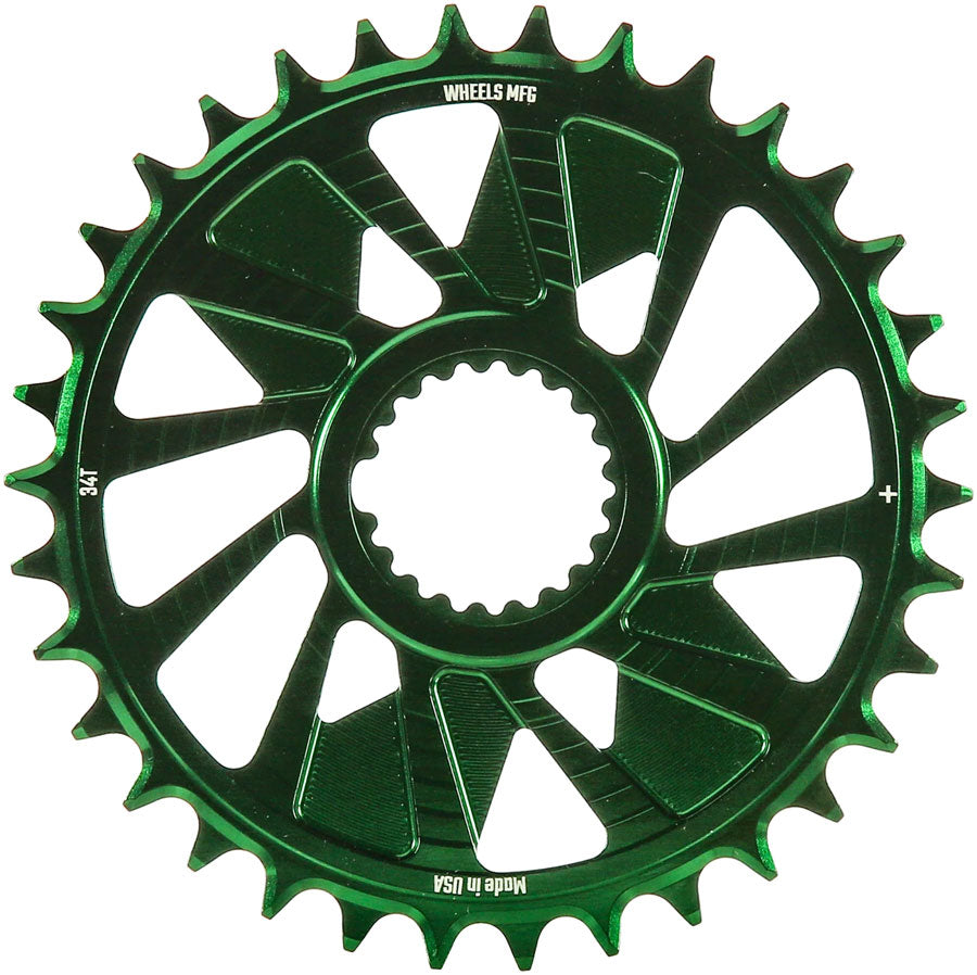 Wheels Manufacturing Direct Mount Chainring - 34t, Shimano Direct Mount, 1.5mm Outboard Offset, HG+ Chain Compatible,