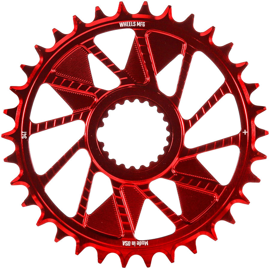 Wheels Manufacturing Direct Mount Chainring - 34t, Shimano Direct Mount, 1.5mm Inboard Offset, HG+ Chain Compatible, Red MPN: CR-SH1215-34-1 UPC: 810124715069 Direct Mount Chainrings Shimano Direct Mount Hyperglide+ Chain Compatible Chainring