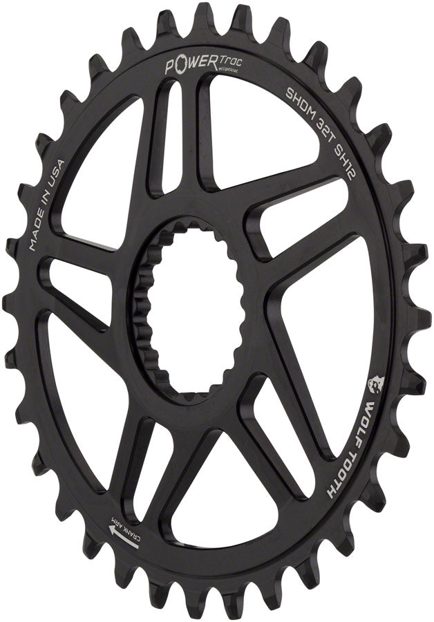 Wolf Tooth Elliptical Direct Mount Chainring - 32t, Shimano DM Boost, 3mm Offset, Drop-Stop ST, Requires 12-Speed HG+
