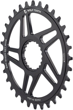 Wolf Tooth Direct Mount Chainring - 34t, Shimano DM, For Boost Cranks, 3mm Offset, Requires 12-Speed Hyperglide+ Chain, MPN: SHDM34-BST-SH12 UPC: 810006801057 Direct Mount Chainrings Shimano Hyperglide+ Direct Mount Chainrings