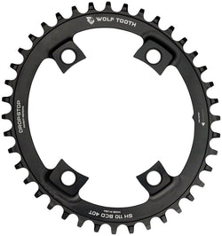 Wolf Tooth Elliptical Shimano 110 Asymmetric BCD Chainring - 40t, 110 Asymmetric BCD, 4-Bolt, Drop-Stop B, For Shimano - Chainring - Elliptical Shimano 110 Asymmetric BCD Chainrings