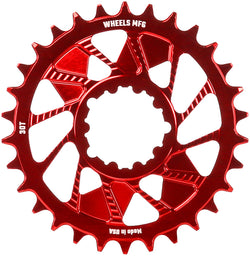 Wheels Manufacturing Direct Mount Chainring - 30t, SRAM 3-Bolt Direct Mount, 3mm Offset, T-Type Chain Compatible, Red MPN: CR-SR313-30-1 UPC: 810124714130 Direct Mount Chainrings Direct Mount T-Type Compatible Chainring