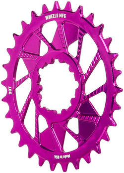 Wheels Manufacturing Direct Mount Chainring - 30t, SRAM 3-Bolt Direct Mount, 3mm Offset, T-Type Chain Compatible, Purple - Direct Mount Chainrings - Direct Mount T-Type Compatible Chainring