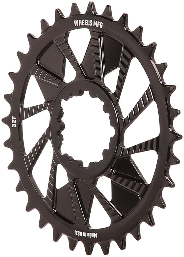 Wheels Manufacturing Direct Mount Chainring - 32t, SRAM 3-Bolt Direct Mount, 3mm Offset, T-Type Chain Compatible, Black - Direct Mount Chainrings - Direct Mount T-Type Compatible Chainring