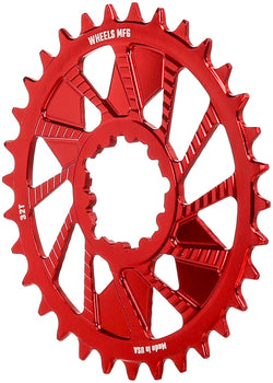 Wheels Manufacturing Direct Mount Chainring - 32t, SRAM 3-Bolt Direct Mount, 3mm Offset, T-Type Chain Compatible, Red - Direct Mount Chainrings - Direct Mount T-Type Compatible Chainring