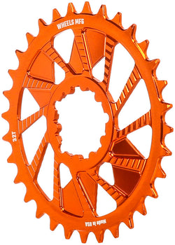 Wheels Manufacturing Direct Mount Chainring - 32t, SRAM 3-Bolt Direct Mount, 3mm Offset, T-Type Chain Compatible, Orange - Direct Mount Chainrings - 3-Bolt Direct Mount T-Type Chain Compatible Chainring