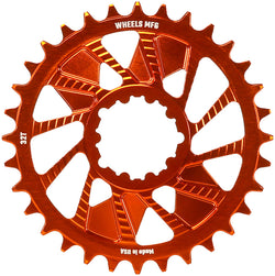 Wheels Manufacturing Direct Mount Chainring - 32t, SRAM 3-Bolt Direct Mount, 3mm Offset, T-Type Chain Compatible, Orange MPN: CR-SR313-32-3 UPC: 810124714215 Direct Mount Chainrings 3-Bolt Direct Mount T-Type Chain Compatible Chainring