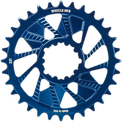 Wheels Manufacturing Direct Mount Chainring - 32t, SRAM 3-Bolt Direct Mount, 3mm Offset, T-Type Chain Compatible, Blue MPN: CR-SR313-32-6 UPC: 810124714239 Direct Mount Chainrings Direct Mount T-Type Compatible Chainring