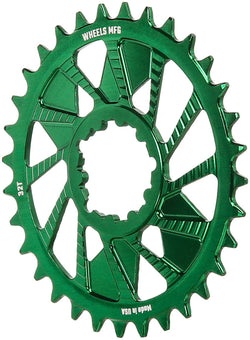Wheels Manufacturing Direct Mount Chainring - 32t, SRAM 3-Bolt Direct Mount, 3mm Offset, T-Type Chain Compatible, Green - Direct Mount Chainrings - Direct Mount T-Type Compatible Chainring