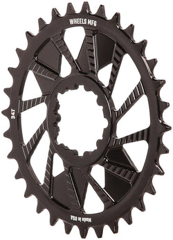 Wheels Manufacturing Direct Mount Chainring - 34t, SRAM 3-Bolt Direct Mount, 3mm Offset, T-Type Chain Compatible, Black - Direct Mount Chainrings - Direct Mount T-Type Compatible Chainring