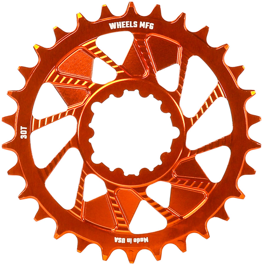 Wheels Manufacturing Direct Mount Chainring - 30t, SRAM 3-Bolt Direct Mount, 3mm Offset, Compatible with Hyperglide+ MPN: CR-SR323-30-3 UPC: 810124714352 Direct Mount Chainrings Direct Mount Hyperglide+ Compatible Chainring