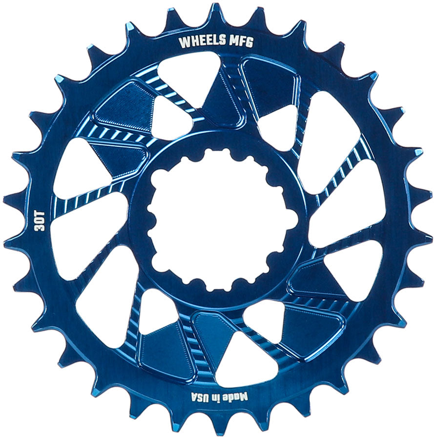 Wheels Manufacturing Direct Mount Chainring - 30t, SRAM 3-Bolt Direct Mount, 3mm Offset, Compatible with Hyperglide+
