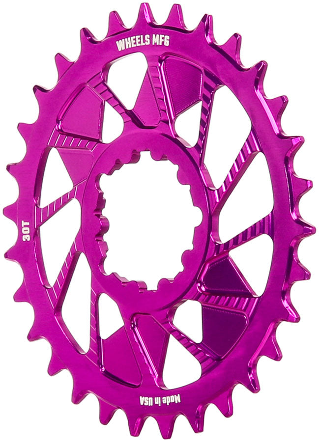 Wheels Manufacturing Direct Mount Chainring - 30t, SRAM 3-Bolt Direct Mount, 3mm Offset, Compatible with Hyperglide+ - Direct Mount Chainrings - Direct Mount Hyperglide+ Compatible Chainring