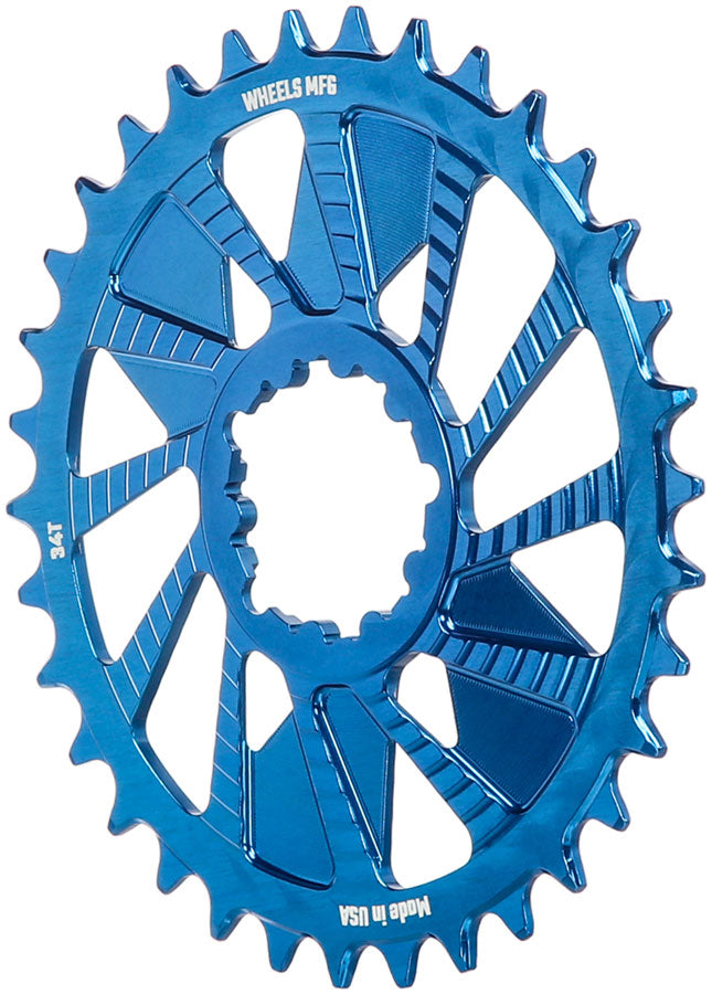 Wheels Manufacturing Direct Mount Chainring - 34t, SRAM 3-Bolt Direct Mount, 3mm Offset, Compatible with Hyperglide+ - Direct Mount Chainrings - Direct Mount Hyperglide+ Compatible Chainring