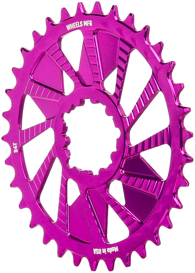 Wheels Manufacturing Direct Mount Chainring - 34t, SRAM 3-Bolt Direct Mount, 3mm Offset, Compatible with Hyperglide+ - Direct Mount Chainrings - Direct Mount Hyperglide+ Compatible Chainring