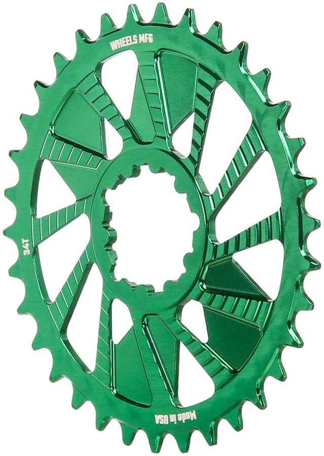 Wheels Manufacturing Direct Mount Chainring - 34t, SRAM 3-Bolt Direct Mount, 3mm Offset, Compatible with Hyperglide+ - Direct Mount Chainrings - Direct Mount Hyperglide+ Compatible Chainring