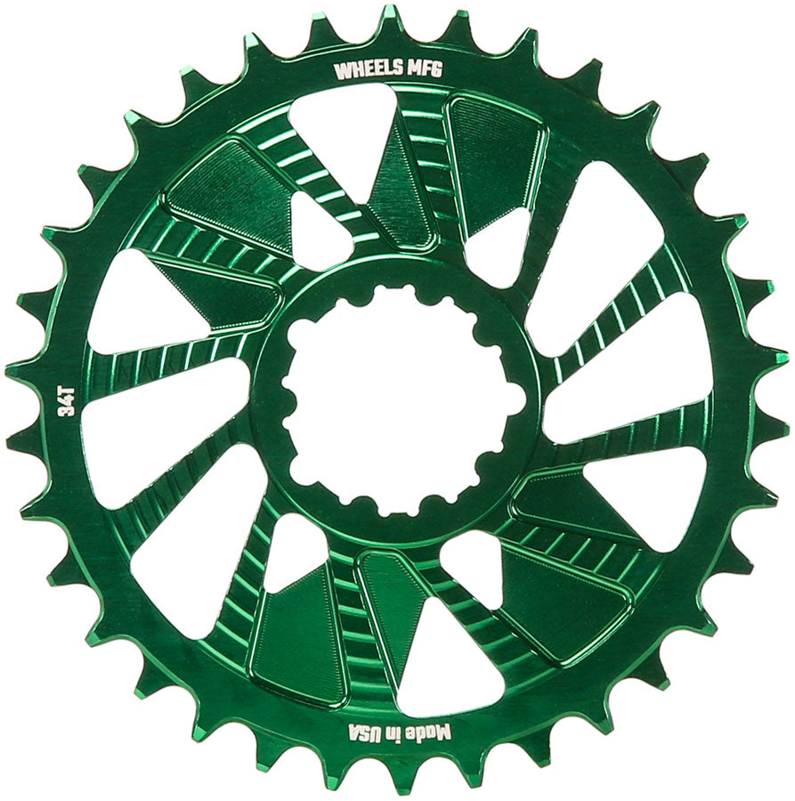 Wheels Manufacturing Direct Mount Chainring - 34t, SRAM 3-Bolt Direct Mount, 3mm Offset, Compatible with Hyperglide+