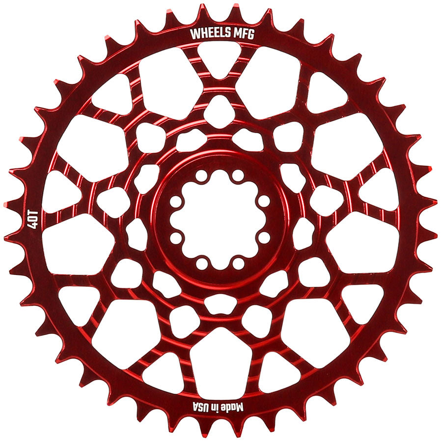 Wheels Manufacturing Gravel Direct Mount Chainring - 40t, SRAM 8-Bolt Direct Mount, 6.5mm Inboard Offset, T-Type Chain