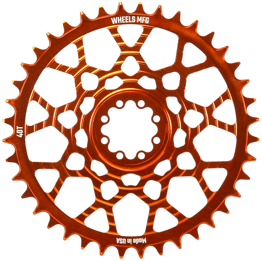 Wheels Manufacturing Gravel Direct Mount Chainring - 40t, SRAM 8-Bolt Direct Mount, 6.5mm Inboard Offset,T-Type Chain