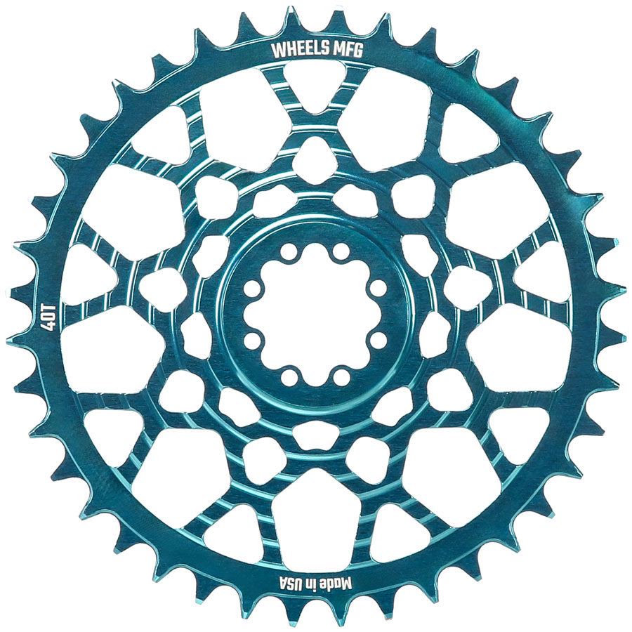 Wheels Manufacturing Gravel Direct Mount Chainring - 40t, SRAM 8-Bolt Direct Mount, 6.5mm Inboard Offset,T-Type Chain