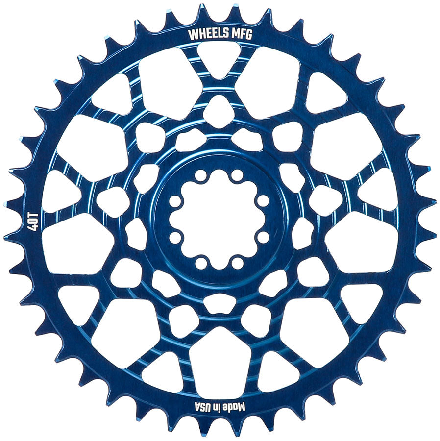Wheels Manufacturing Gravel Direct Mount Chainring - 40t, SRAM 8-Bolt Direct Mount, 6.5mm Inboard Offset,T-Type Chain
