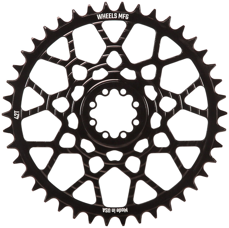 Wheels Manufacturing Gravel Direct Mount Chainring - 42t, SRAM 8-Bolt Direct Mount, 6.5mm Inboard Offset, HG+ Chain