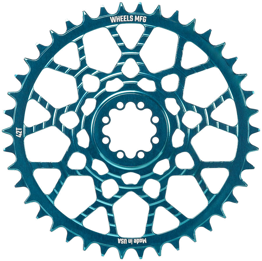 Wheels Manufacturing Gravel Direct Mount Chainring - 42t, SRAM 8-Bolt Direct Mount, 6.5mm Inboard Offset, T-Type Chain MPN: CR-SR8165-42-5 UPC: 810124715229 Direct Mount Chainrings 8-Bolt Direct Mount T-Type Chain Compatible Gravel Chainring