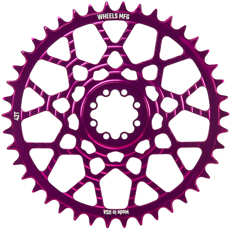 Wheels Manufacturing Gravel Direct Mount Chainring - 42t, SRAM 8-Bolt Direct Mount, 6.5mm Inboard Offset, T-Type Chain