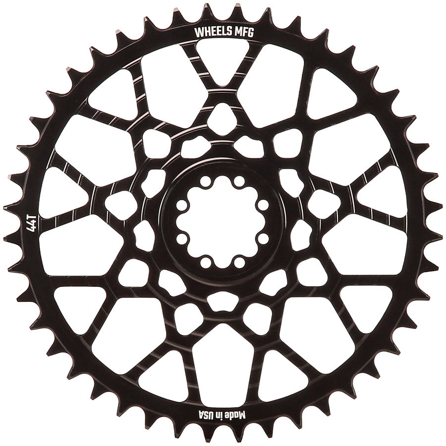 Wheels Manufacturing Gravel Direct Mount Chainring - 44t, SRAM 8-Bolt Direct Mount, 6.5mm Inboard Offset, T-Type Chain MPN: CR-SR8165-44-0 UPC: 810124715267 Direct Mount Chainrings 8-Bolt Direct Mount T-Type Chain Compatible Gravel Chainring