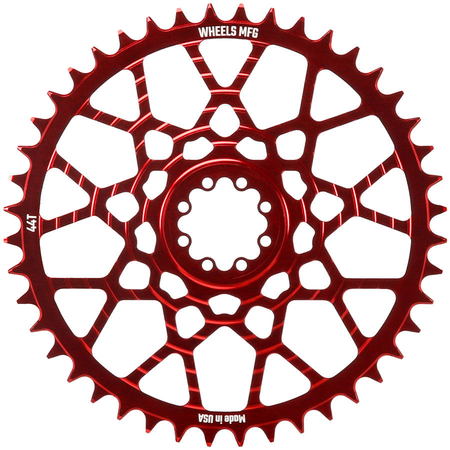 Wheels Manufacturing Gravel Direct Mount Chainring - 44t, SRAM 8-Bolt Direct Mount, 6.5mm Inboard Offset, T-Type Chain MPN: CR-SR8165-44-1 UPC: 810124715274 Direct Mount Chainrings 8-Bolt Direct Mount T-Type Chain Compatible Gravel Chainring